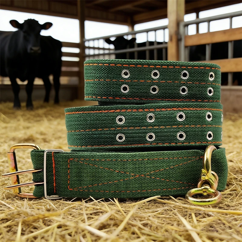Strong Adjustable Livestock Collar — Durable Fabric for Handling & Transport