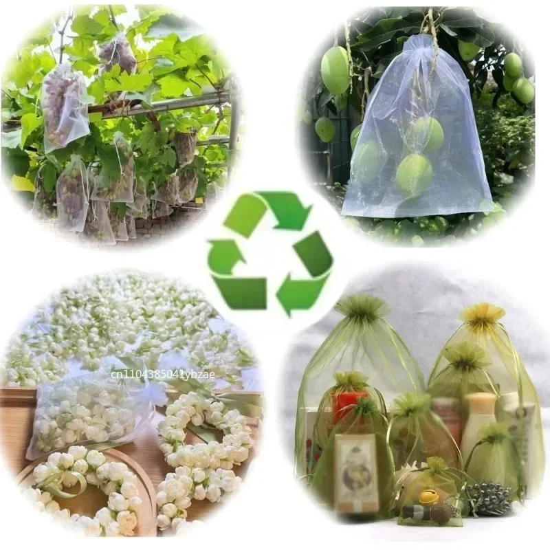 Drawstring Mesh Bags to Protect Fruit & Plants