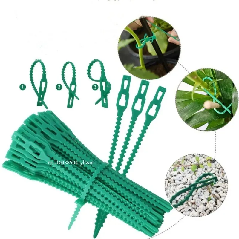 Adjustable Reusable Plastic Plant Cable Ties (50–1000 Pcs) for Plant Support