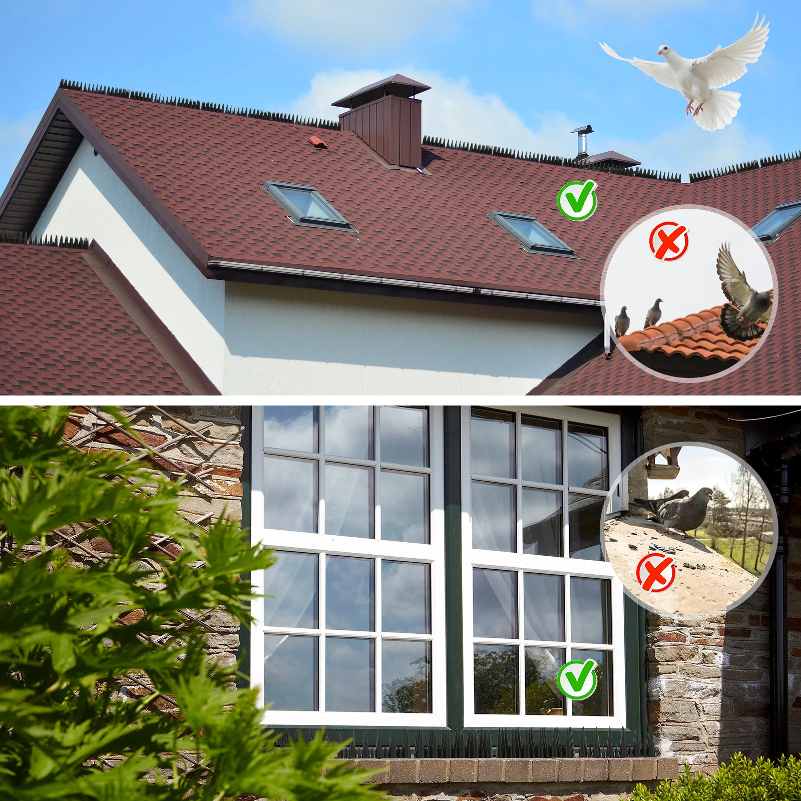 Bird Deterrent Spikes for Roofs & Fences