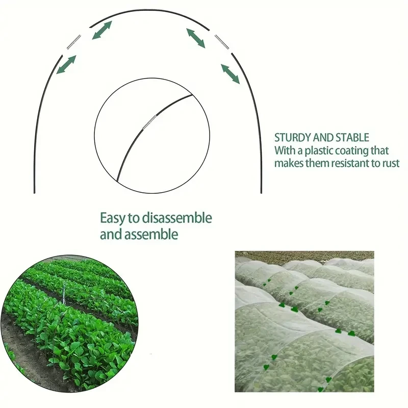 Flexible Garden Hoops for Grow Tunnels — 30 Pcs