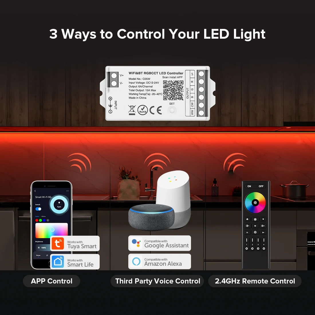 Smart 2.4G LED Strip Controller — 24 V