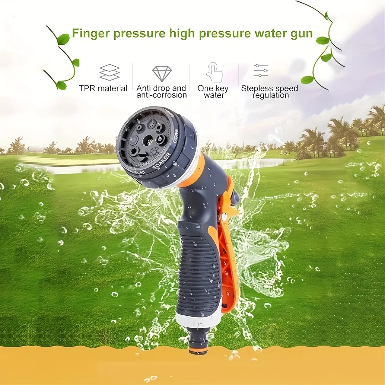 High-Pressure Garden Spray Gun with Multiple Adjustable Modes