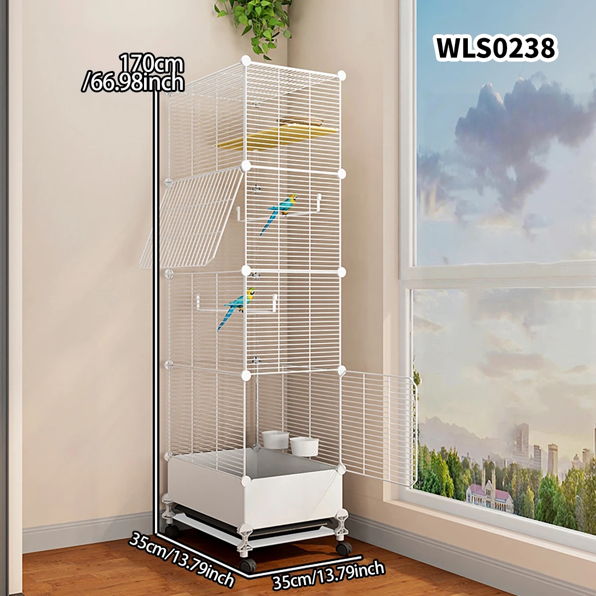 Deluxe Home Bird Cage with Large Tray