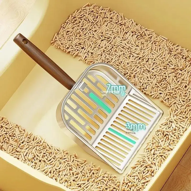 Cat Litter Scoop with Long Wooden Handle