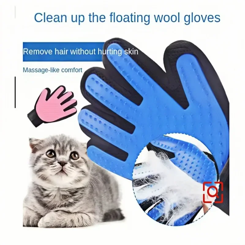 Pet Grooming & Deshedding Glove — Silicone Massage Brush for Cats & Dogs