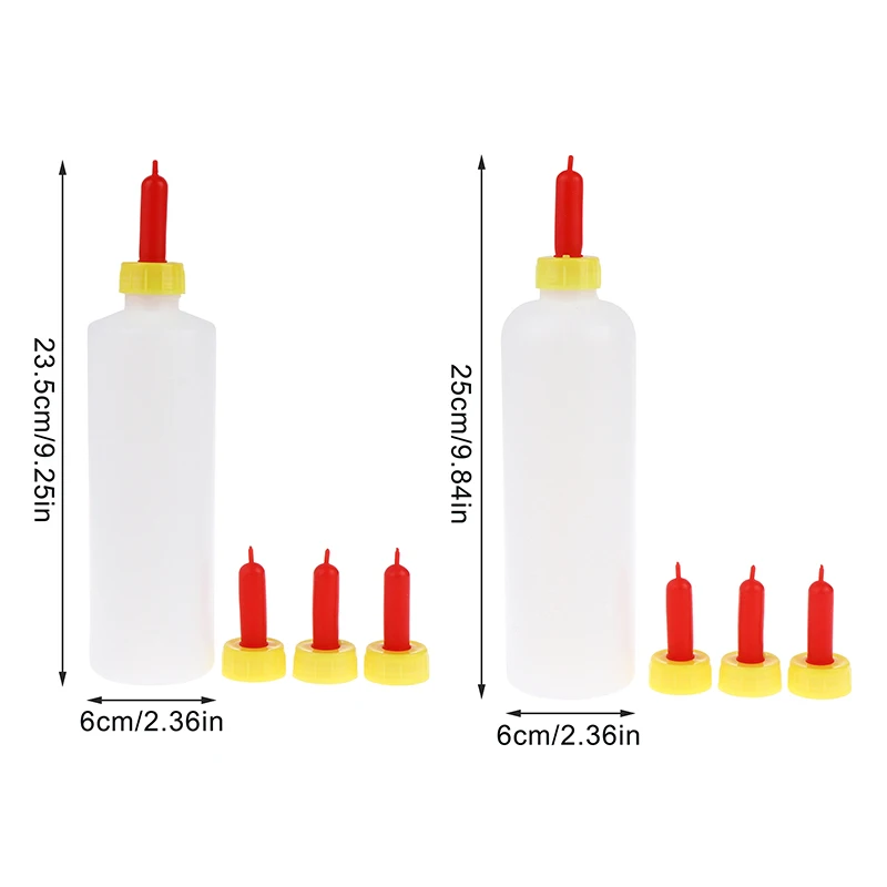 Livestock Feeding Bottle 400/500 ml with 3 Rubber Teats