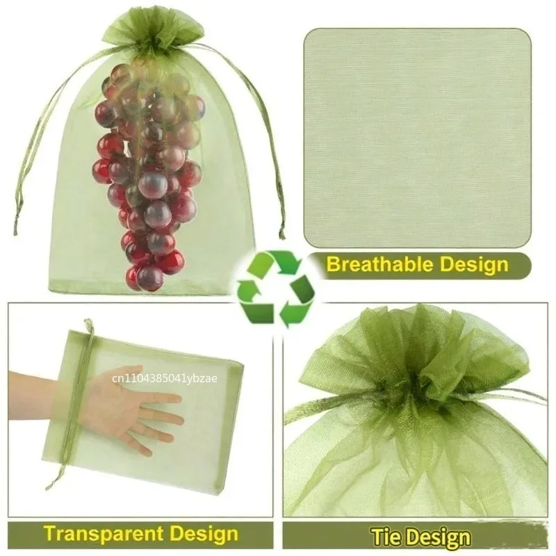 Drawstring Mesh Bags to Protect Fruit & Plants
