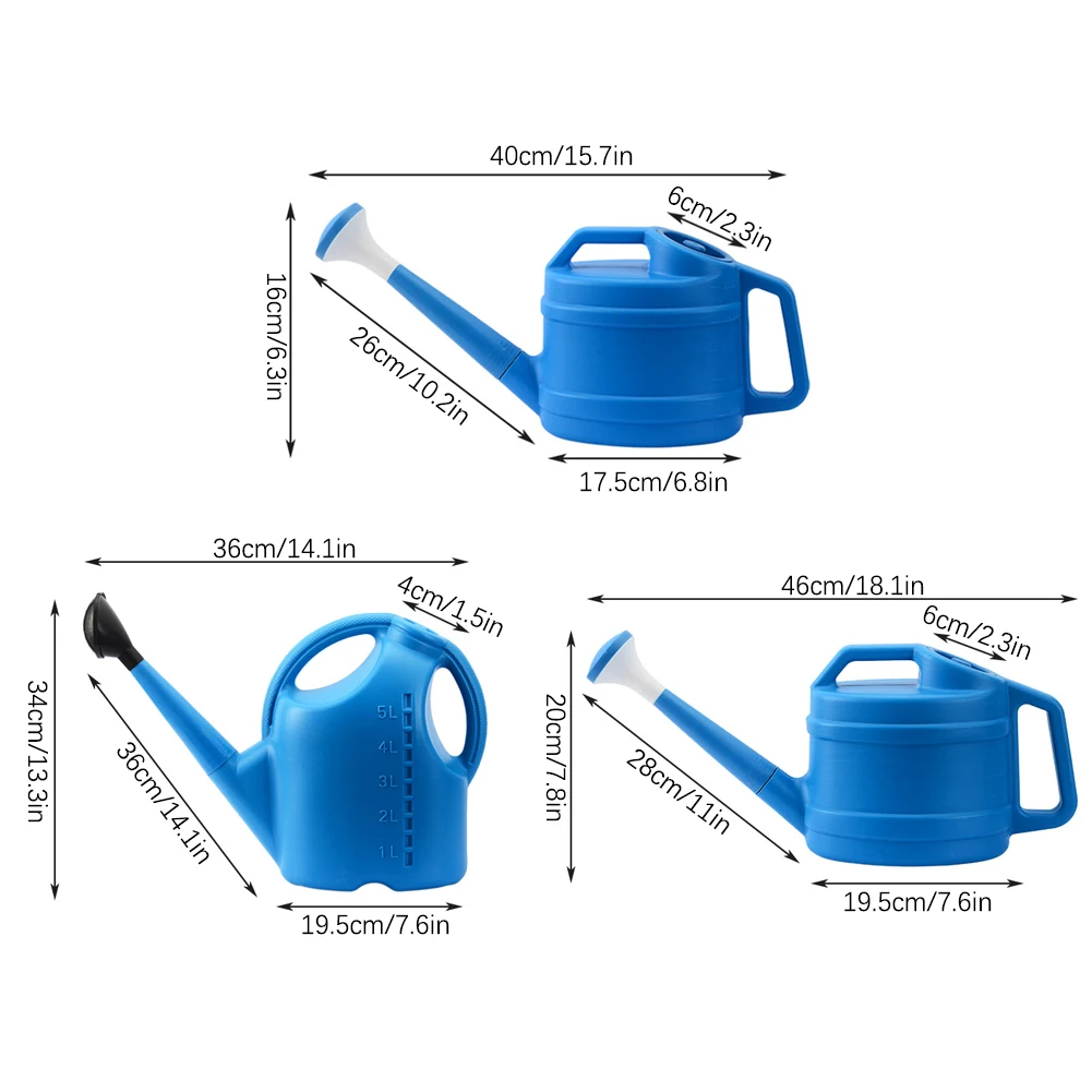 Long-Handle Garden Watering Can with Rose Head