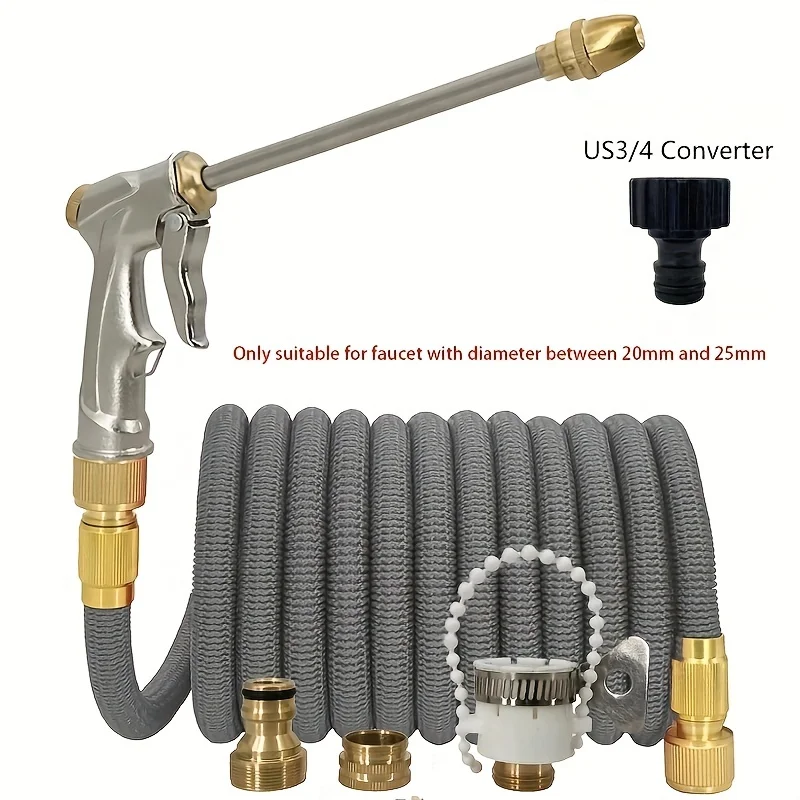 Water Hose with Zinc Alloy & Brass Spray Gun