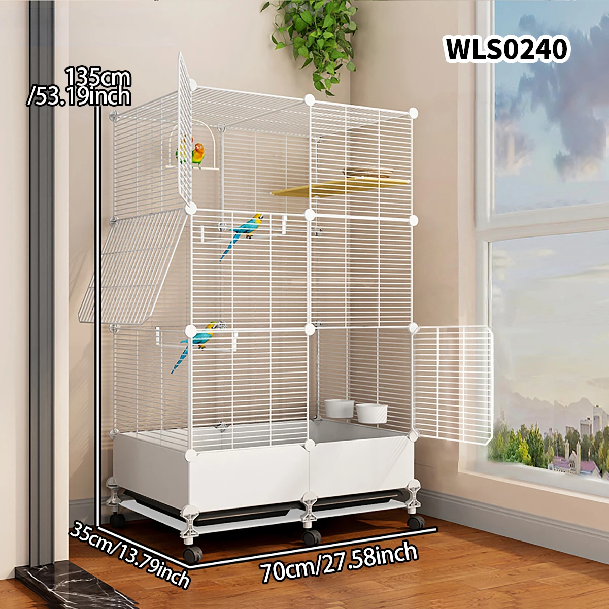 Deluxe Home Bird Cage with Large Tray