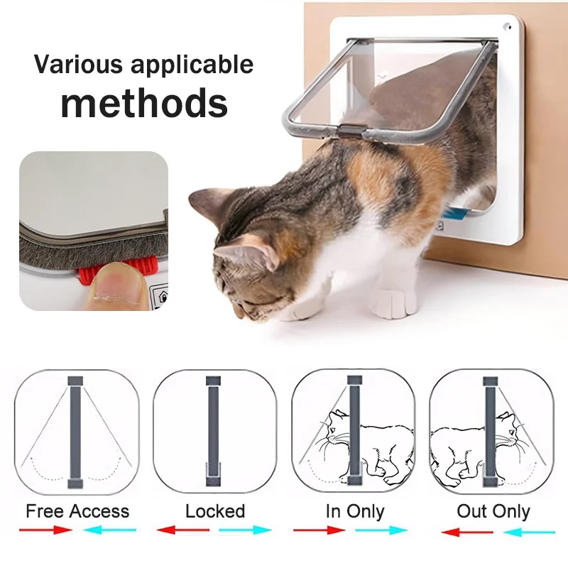 Pet Door with 4-Way Safety Lock
