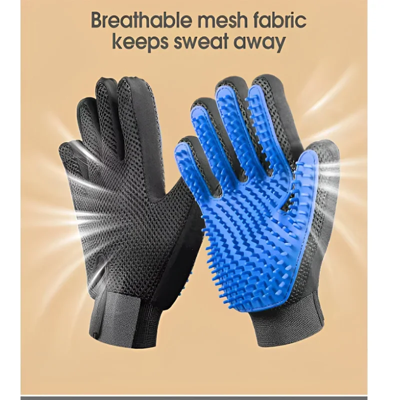 Pet Grooming & Deshedding Glove — Silicone Massage Brush for Cats & Dogs