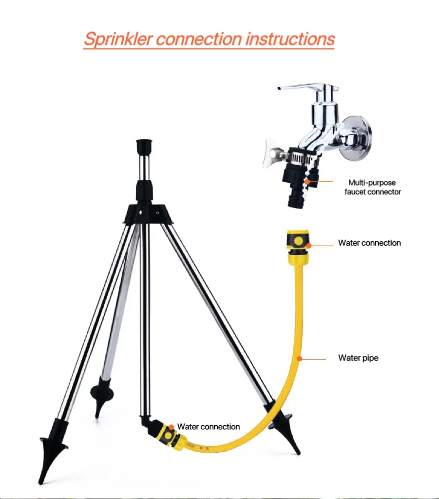 Automatic 360° Garden Sprinkler with Tripod Base