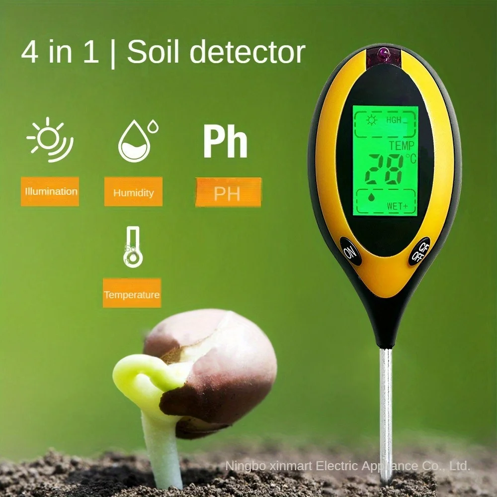 Soil Tester (3-in-1 or 4-in-1) for pH, Moisture, Temperature & Light