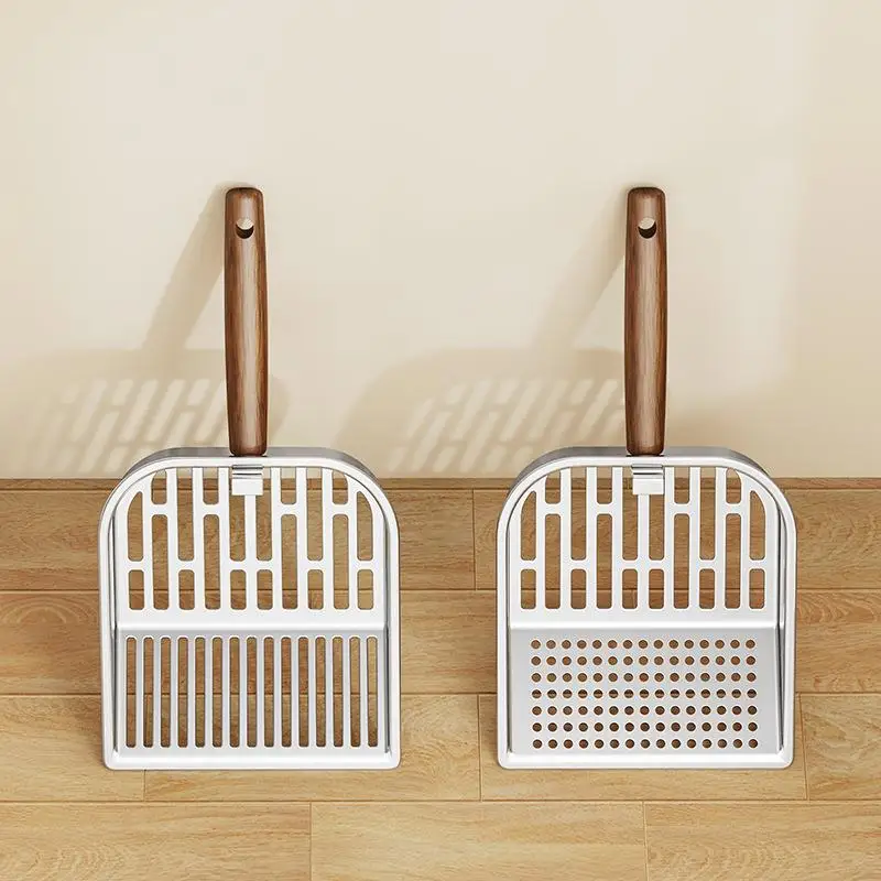 Cat Litter Scoop with Long Wooden Handle