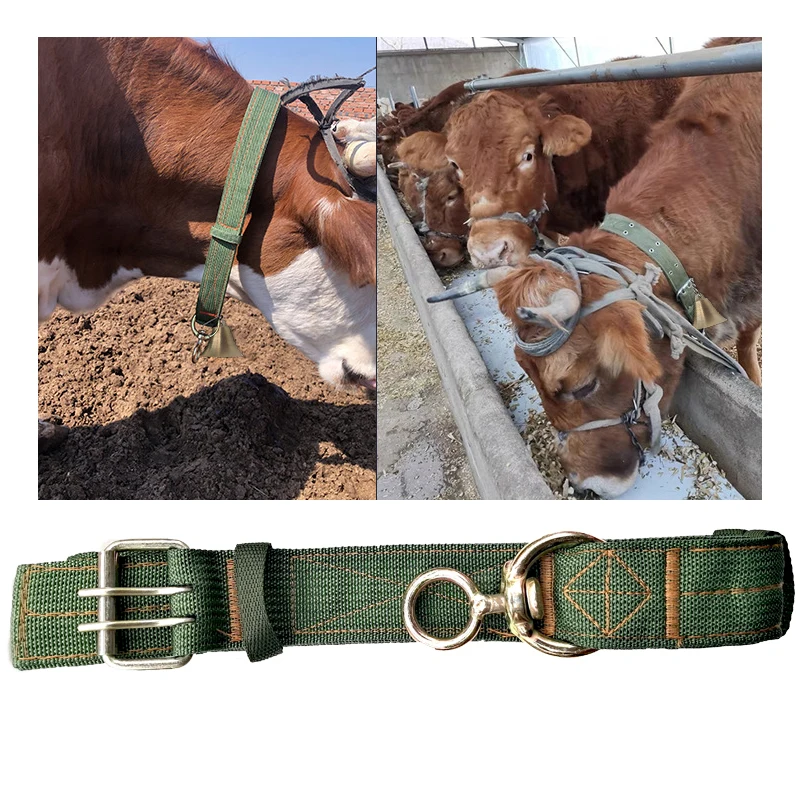 Adjustable Collar with Brass Bells for Pets & Livestock