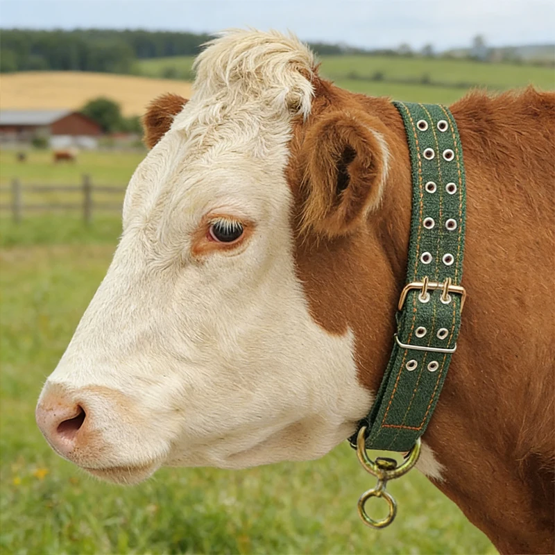 Strong Adjustable Livestock Collar — Durable Fabric for Handling & Transport