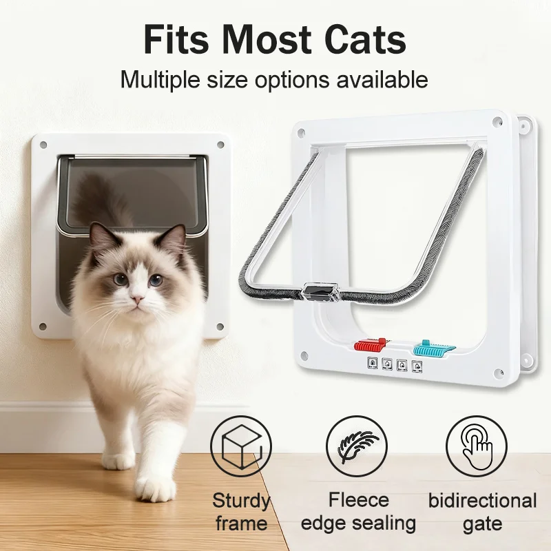Pet Door with 4-Way Safety Lock