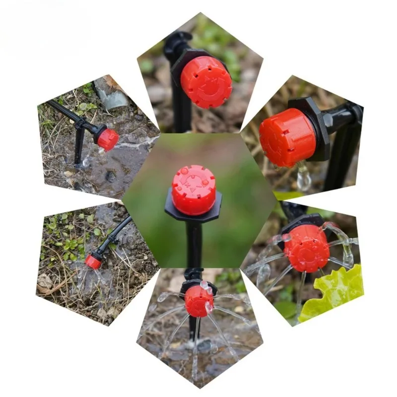 Adjustable 8-Hole Drip Emitters — 100 Pcs